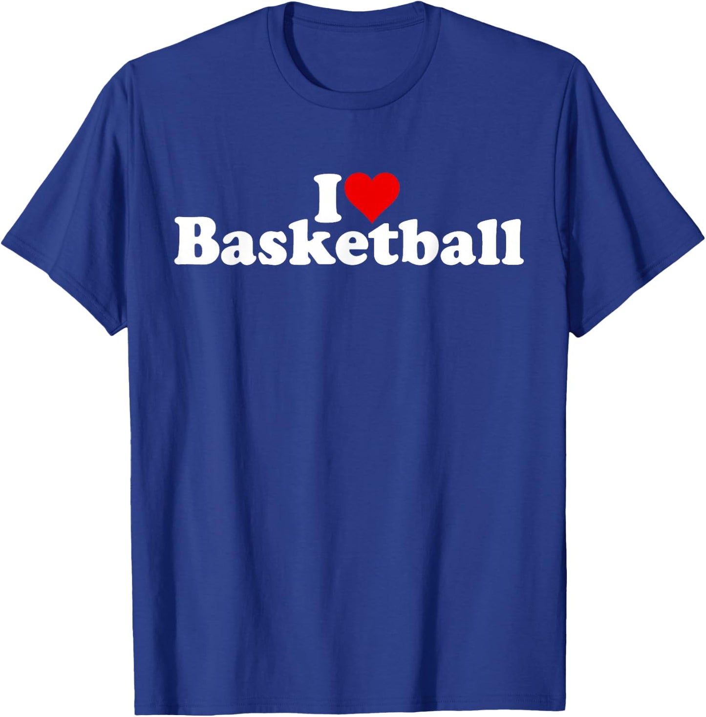 I Love Heart Basketball T-Shirt - T-Shirt | Royal