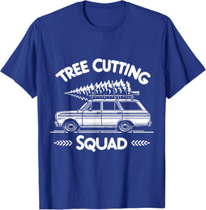 Christmas Tree Cutting Squad Retro T-Shirt - T-Shirt | Royal