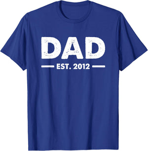 Dad Est 2012 - Dad Established 2012 T-Shirt - T-Shirt | Royal