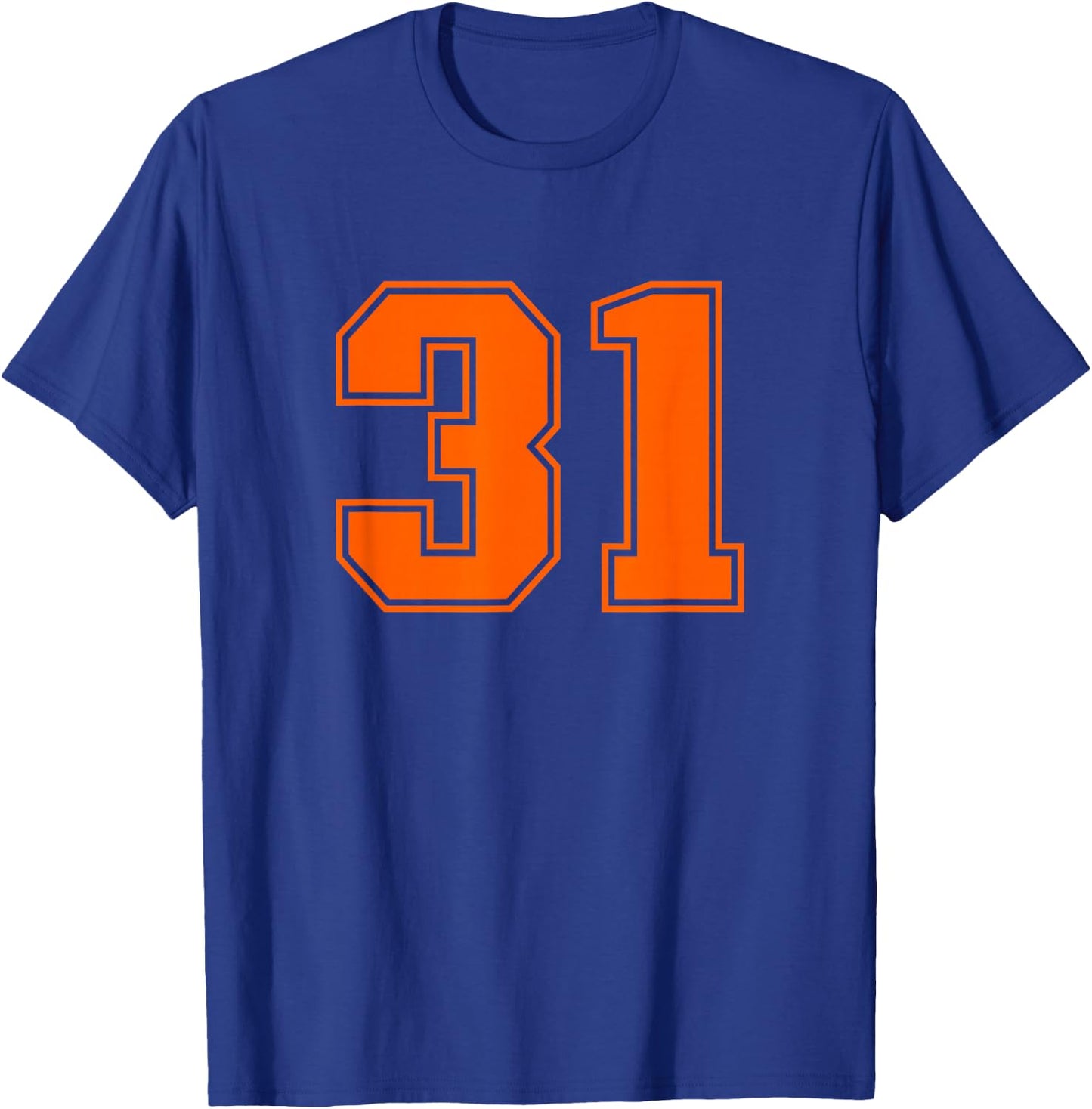 Orange Sports Team Number #31 T-Shirt - T-Shirt | Royal