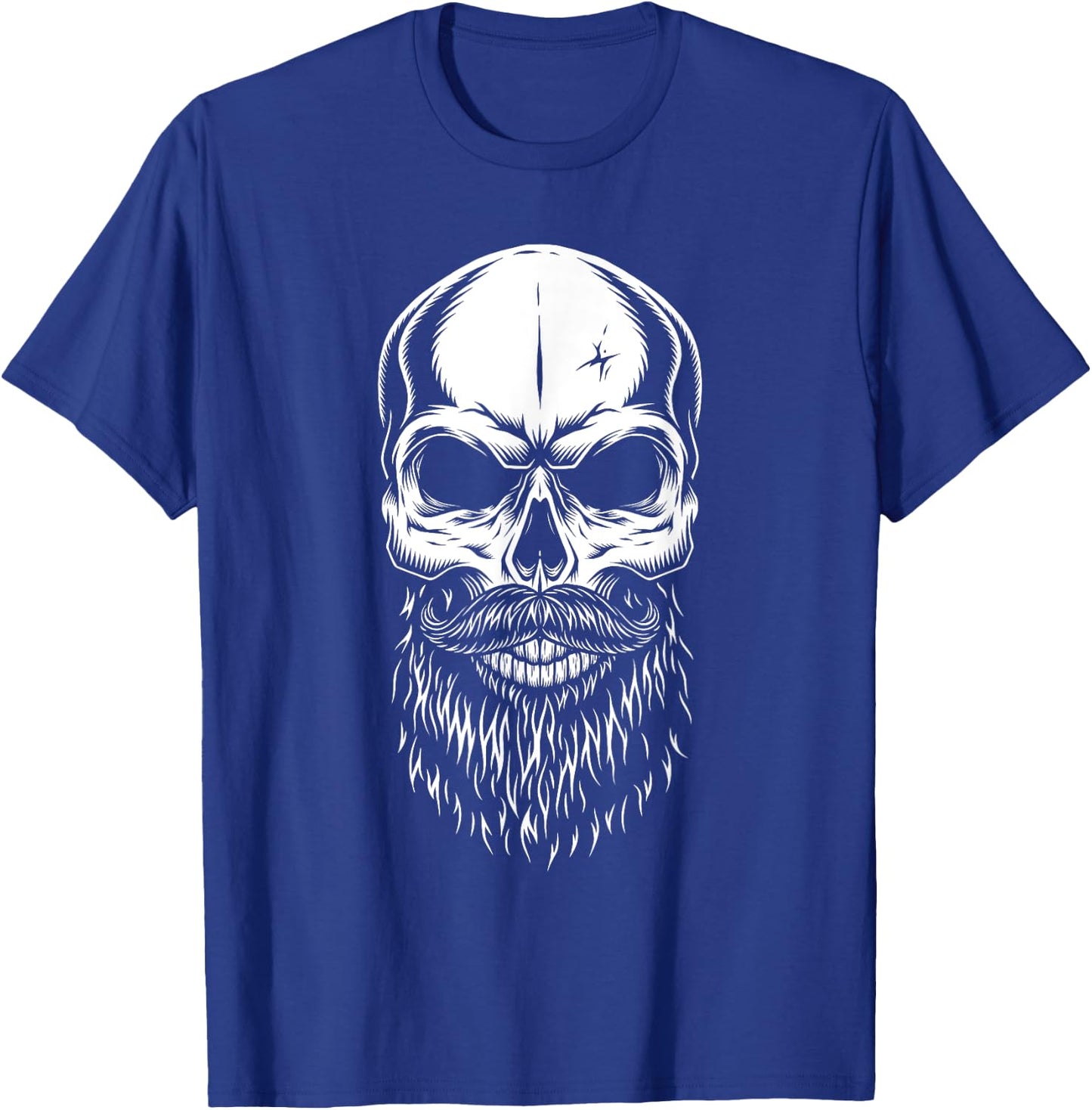 Bearded Skull Lazy Halloween Costume Cool Skeleton Beard T-Shirt - T-Shirt | Royal