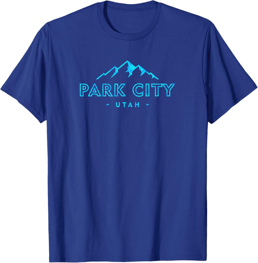 Retro Park City Utah Vintage Colorful Mountain Souvenir T-Shirt - T-Shirt | Royal
