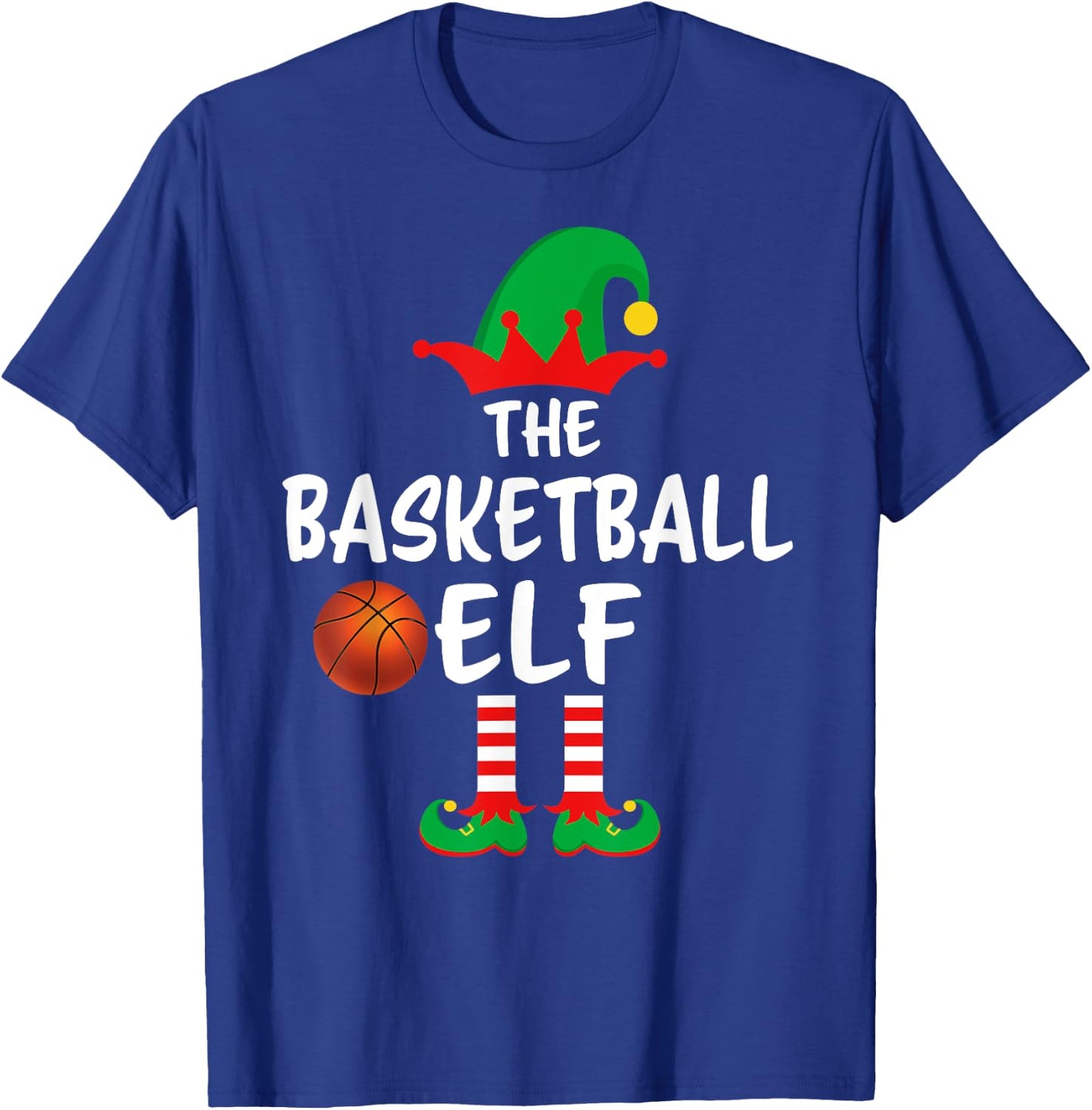 The Basketball Elf Matching Family Christmas T-Shirt - T-Shirt | Royal
