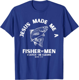 Christian Fishermen Religious Bible Verse Fishing T-Shirt - T-Shirt | Royal
