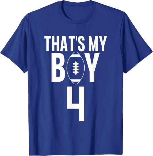 That's My Boy Football Number #4 T-Shirt - T-Shirt | Royal