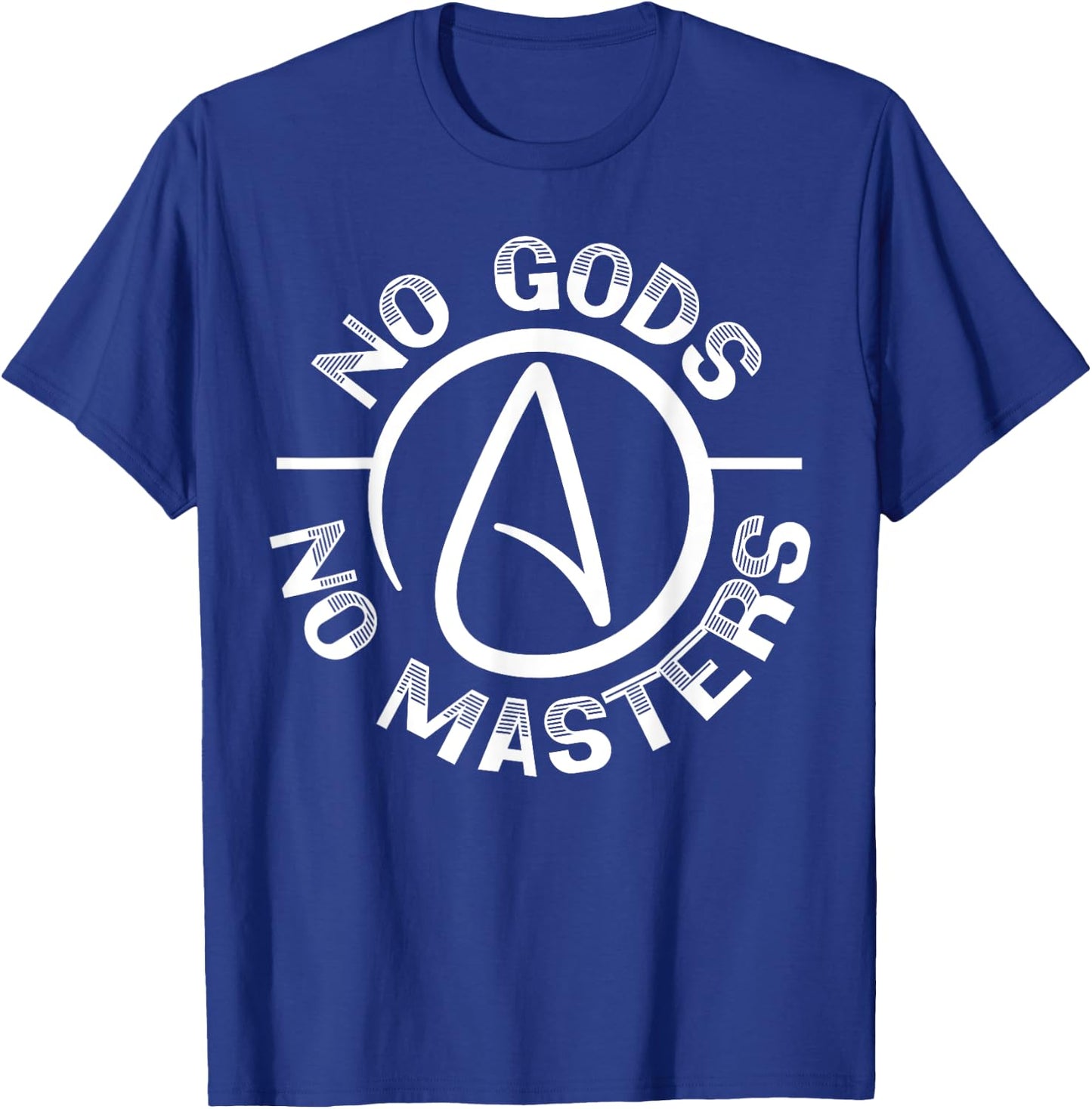 No Gods No Master Anti-Religion Agnostic Blackcraft Atheist T-Shirt - T-Shirt | Royal