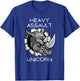 Funny Heavy Assault Unicorn Rhinoceros Cartoon T-Shirt - T-Shirt | Royal