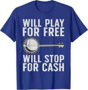 Funny Banjo Art Women Banjo Musical Instrument Lover T-Shirt - T-Shirt | Royal