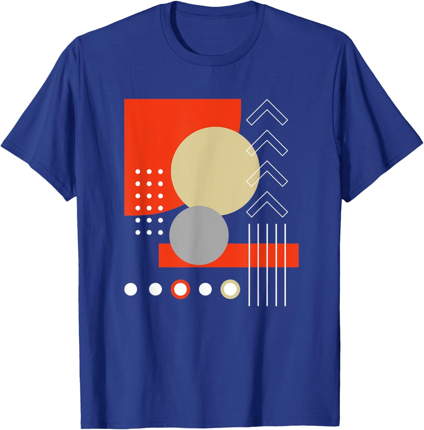 Geometric Shapes Abstract Modern Art Design Vintage Retro T-Shirt - T-Shirt | Royal