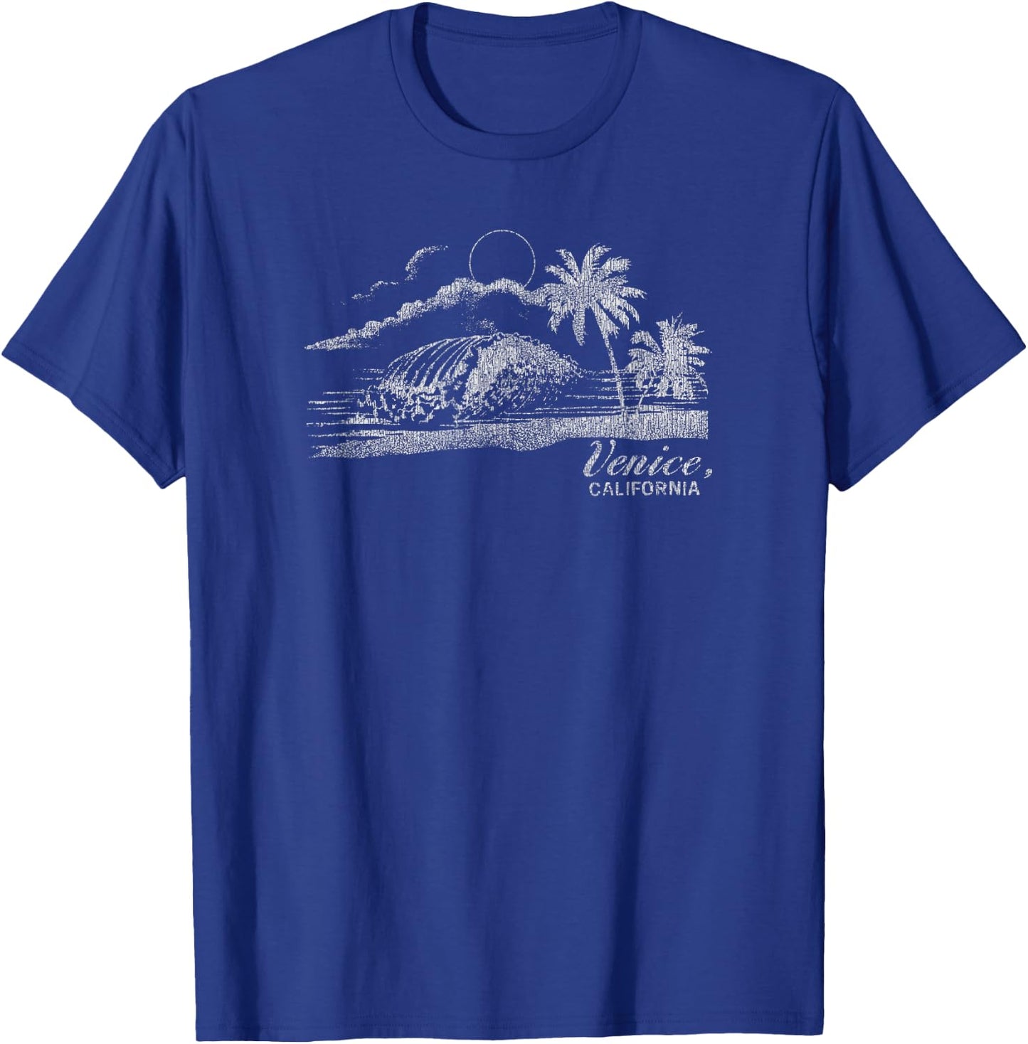 Trendy Classic Centered Venice Beach Wave T-Shirt - T-Shirt | Royal