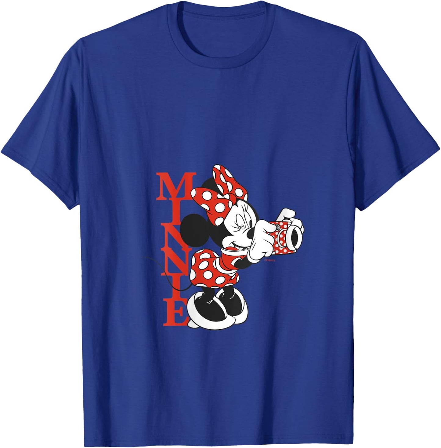 Disney Minnie Mouse with Camera Polka Dot Day Vintage V-Neck T-Shirt - T-Shirt | Royal