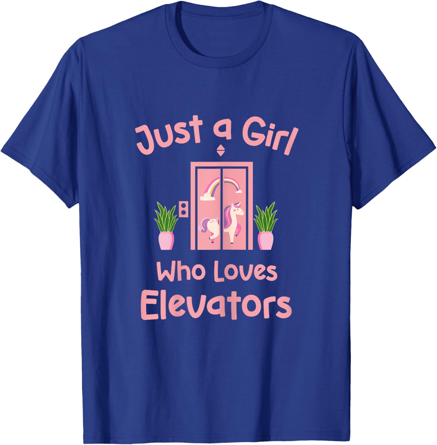 Just A Girl Who Loves Elevators Cute Distracted By Elevator T-Shirt - T-Shirt | Royal