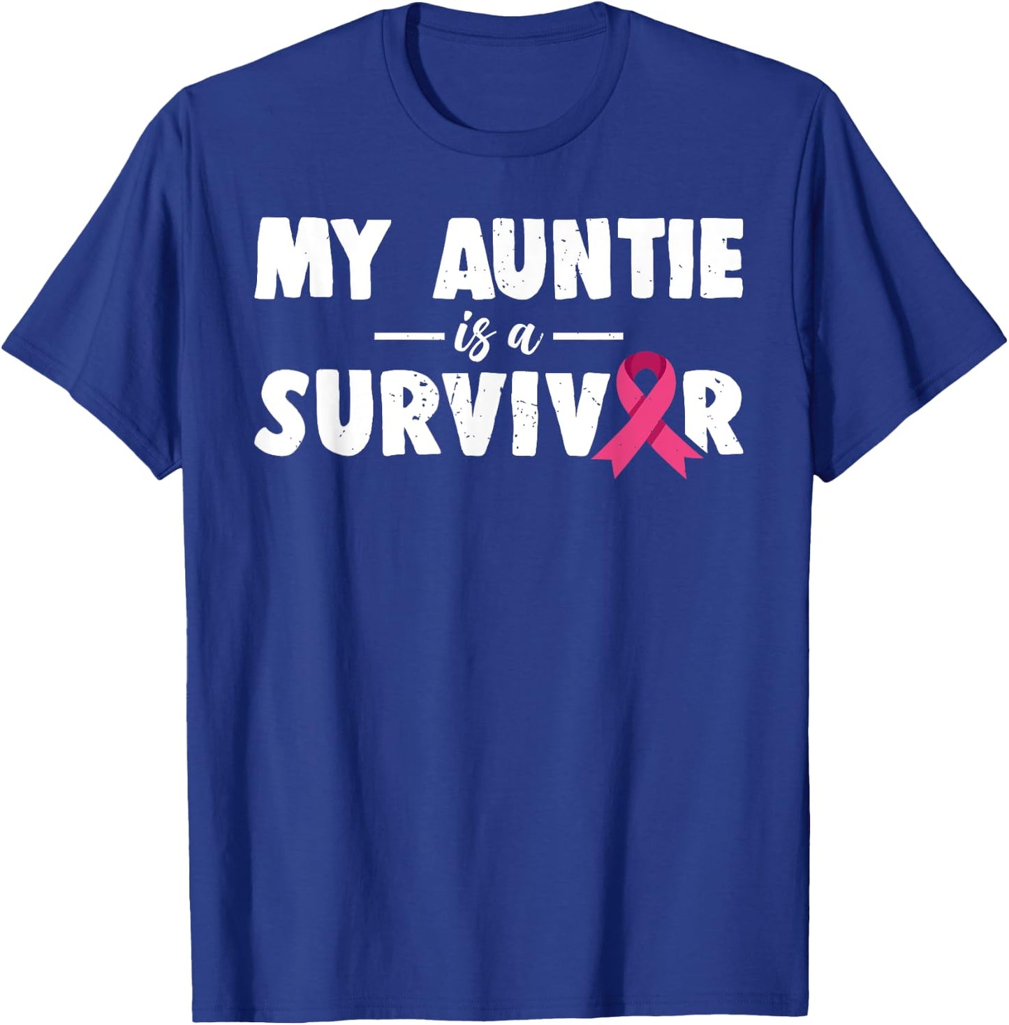 My Auntie Is A Survivor Breast Cancer Awareness Family T-Shirt - T-Shirt | Royal