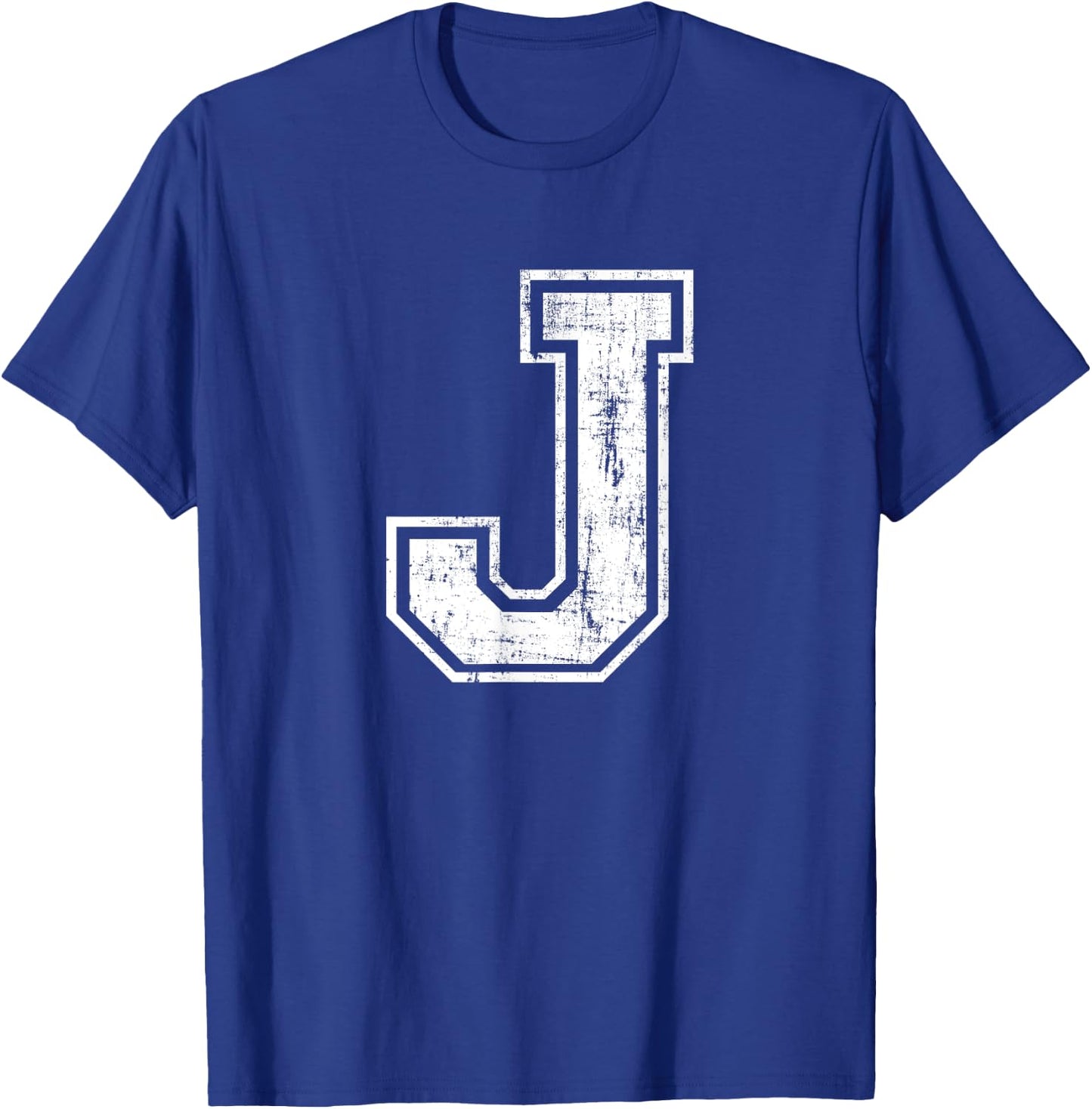 Letter J Uppercase Alphabet Initial School College Varsity T-Shirt - T-Shirt | Royal