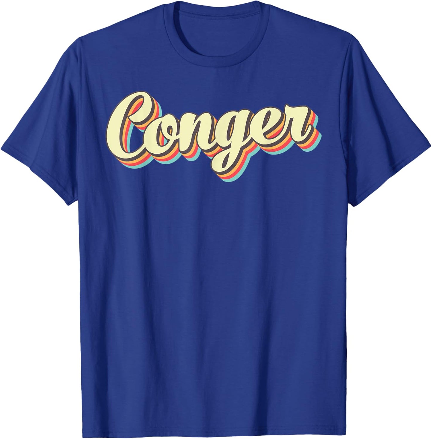 Conger Retro Art Baseball Font Vintage T-Shirt - T-Shirt | Royal