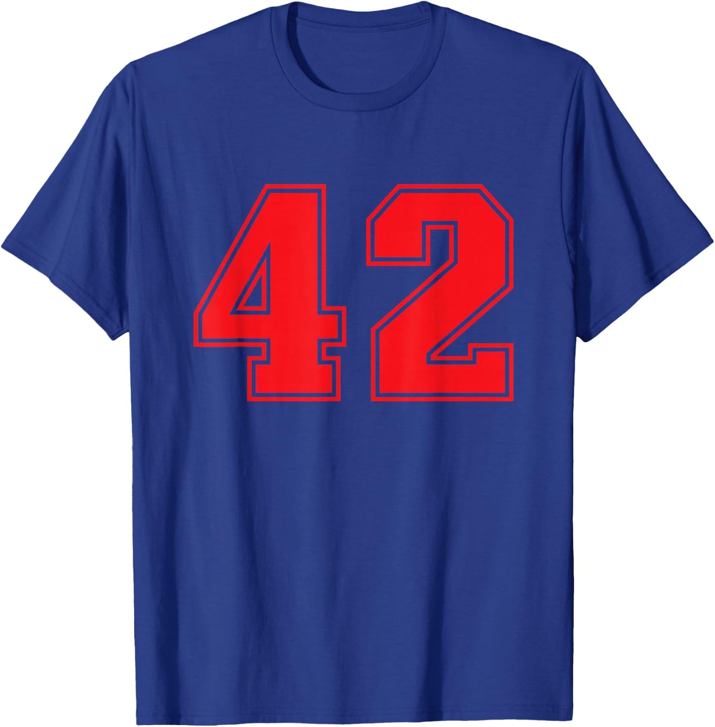 Red Number 42 Sports Team T-Shirt - T-Shirt | Royal