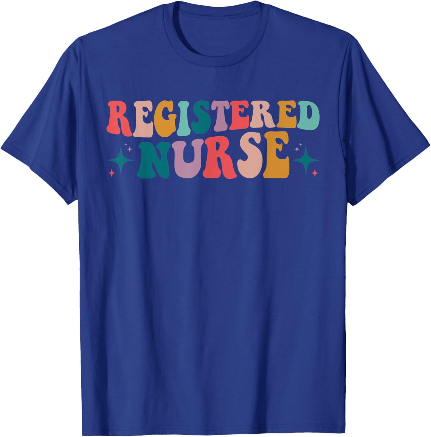 RN Nurse retro groovy Registered Nurse Nursing School Women T-Shirt - T-Shirt | Royal