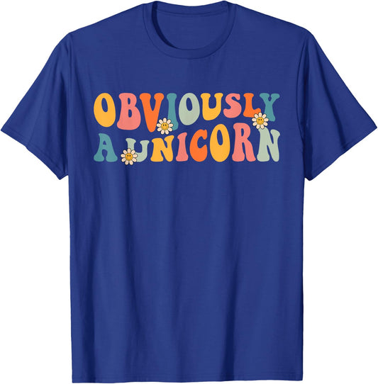 Obviously A Unicorn Retro Groovy Unicorn Squad Security T-Shirt - T-Shirt | Royal