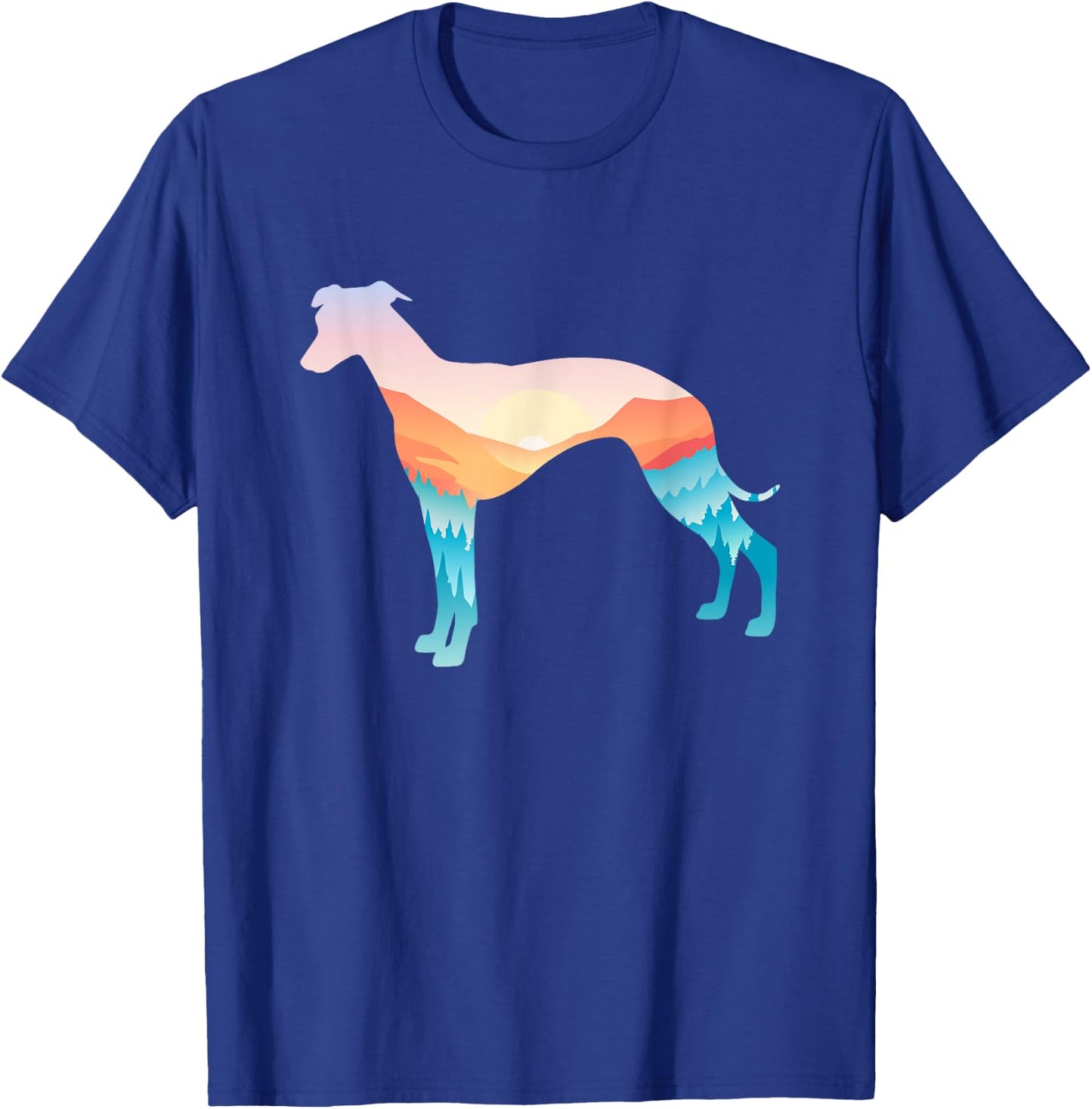 Whippet Nature Hiking Dog Sunrise Adventure T-Shirt - T-Shirt | Royal