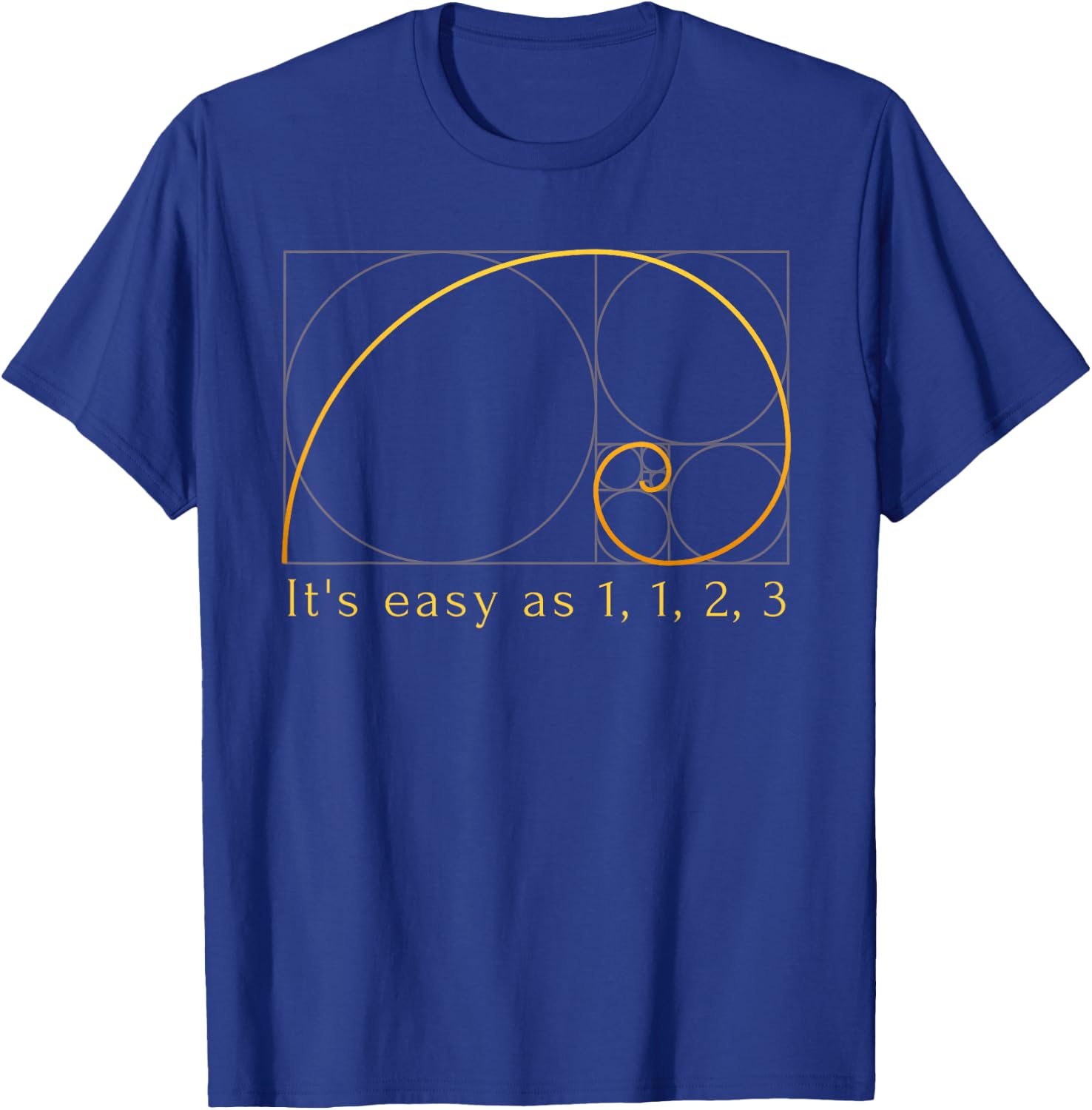 Fibonacci Spiral Fibonacci Sequence Fibonacci Golden Ratio T-Shirt - T-Shirt | Royal