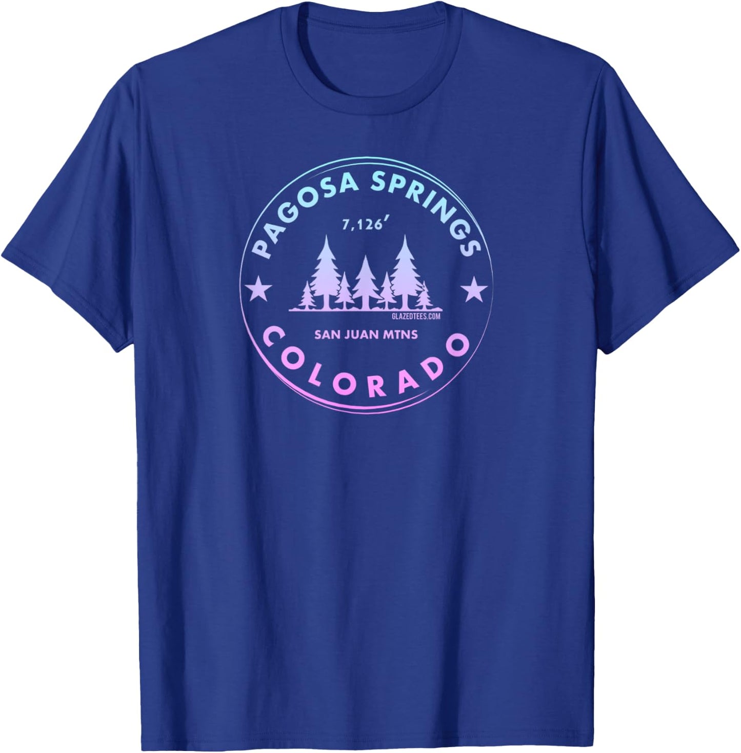 Pagosa Springs Colorado Mountain Town - Retro Mtn Forest T-Shirt - T-Shirt | Royal