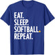 Cool Softball Women Pitcher Catcher Player Eat Sleep T-Shirt - T-Shirt | Royal