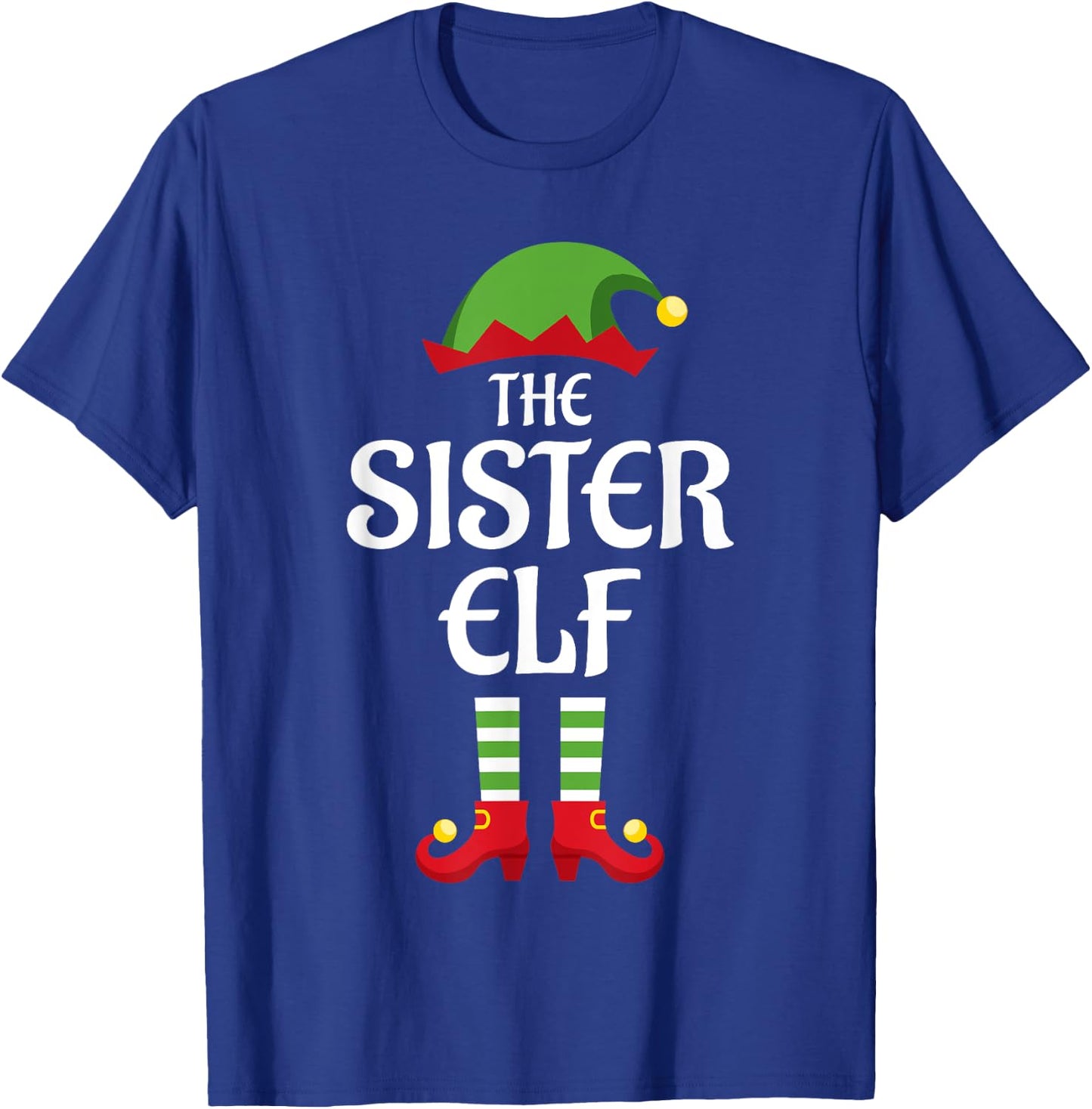 Sister Elf Family Matching Group Christmas T-Shirt - T-Shirt | Royal