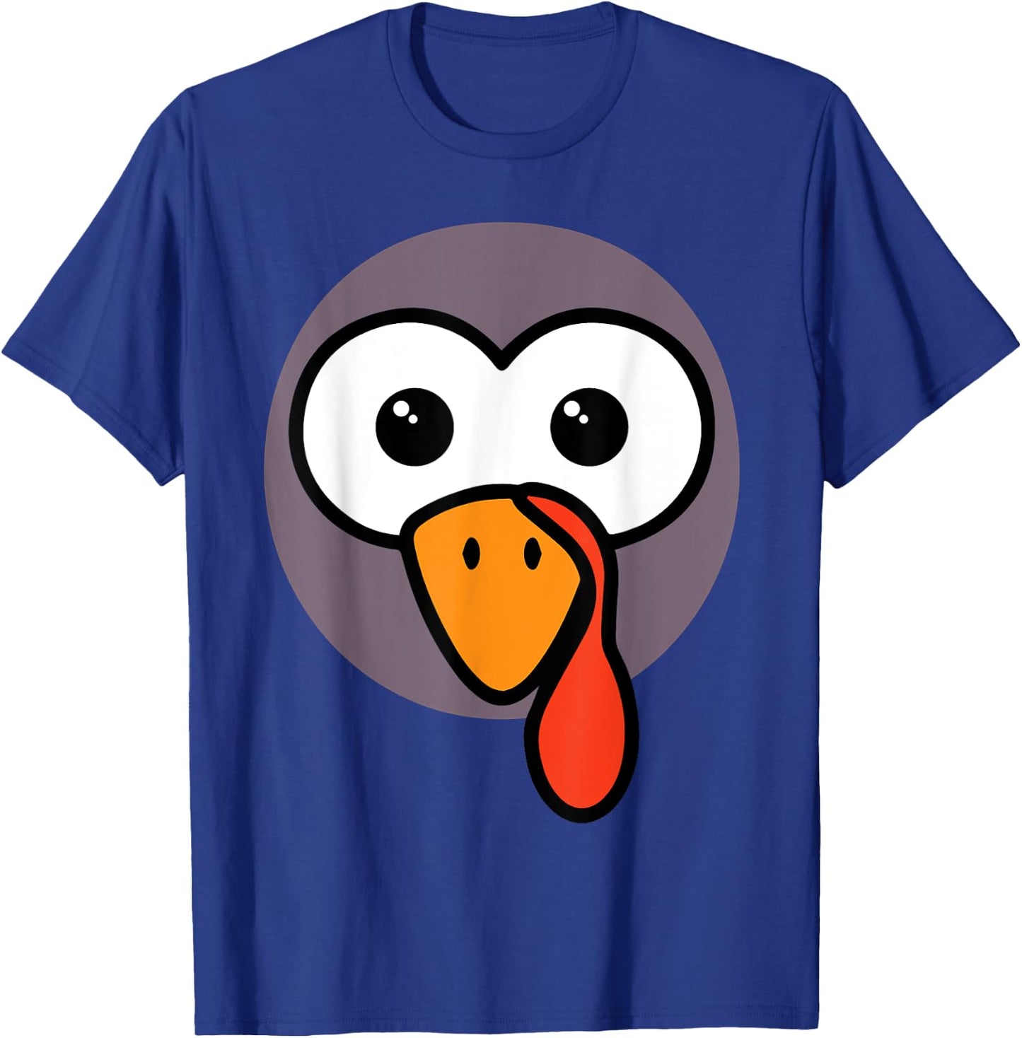 Funny Thanksgiving Silly Turkey Face T-Shirt - T-Shirt | Royal