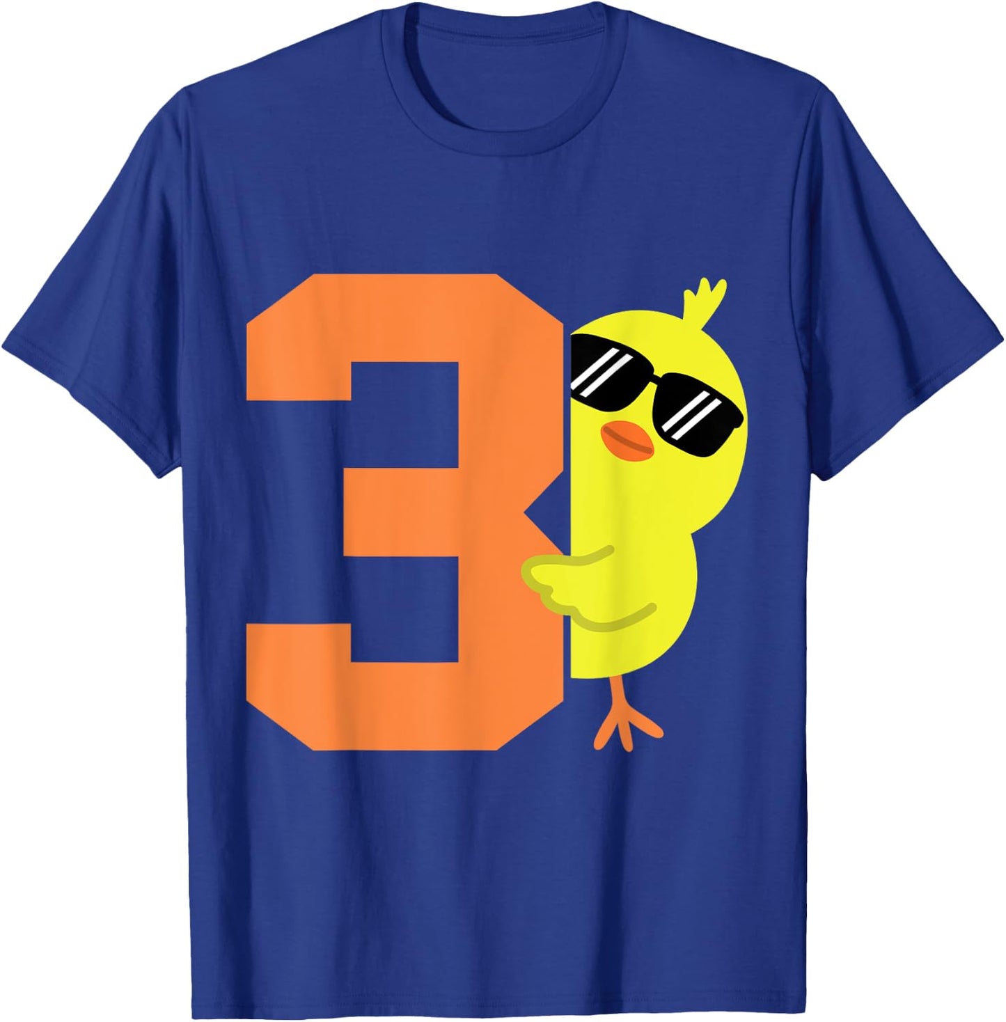 Kids 3rd Birthday Chicken Themed Cute 3 Year Old Boys Chick T-Shirt - T-Shirt | Royal