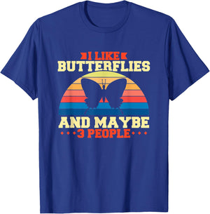 I like butterflies and maybe 3 people T-Shirt - T-Shirt | Royal