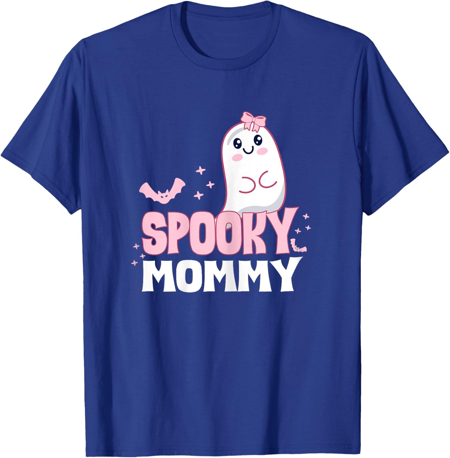 Spooky Mommy Family Cute Pink White Ghost Boo Halloween T-Shirt - T-Shirt | Royal