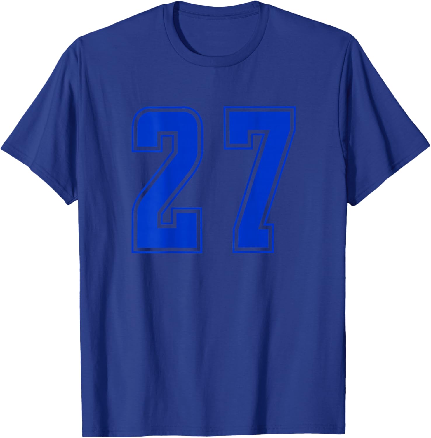 Blue Royal Number 27 Team Junior Sports Numbered Uniform T-Shirt - T-Shirt | Royal