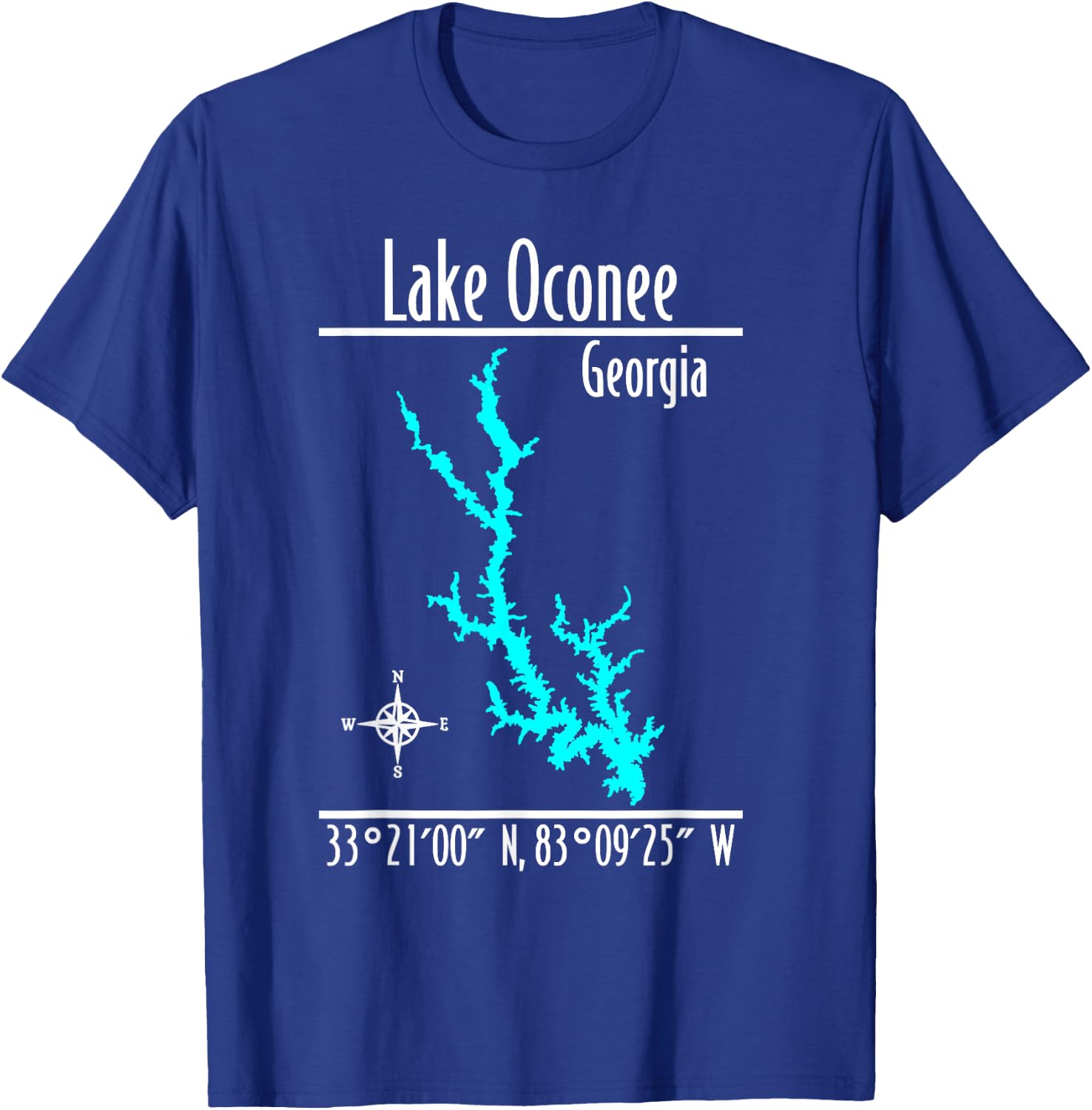 Modern Lake Oconee - Georgia T-Shirt - T-Shirt | Royal