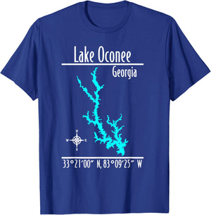 Modern Lake Oconee - Georgia T-Shirt - T-Shirt | Royal