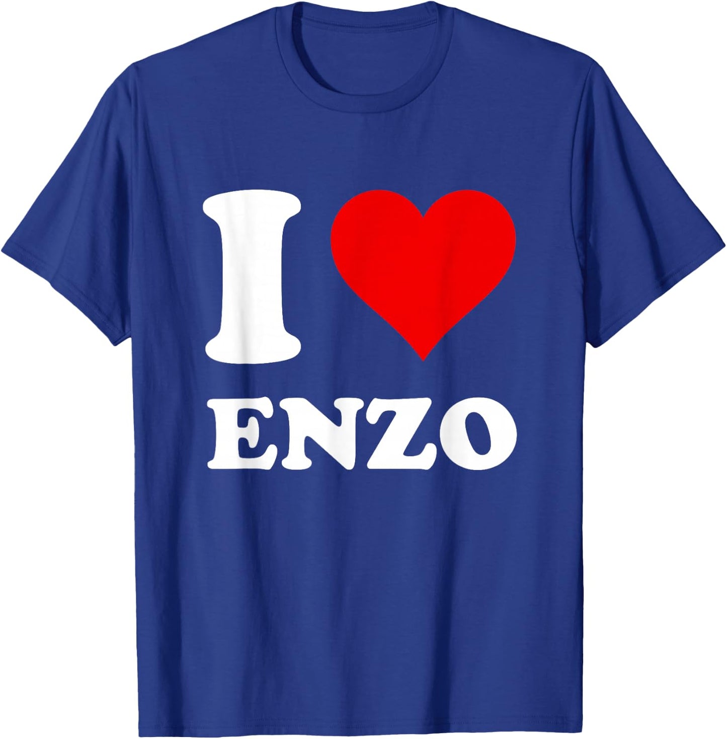 I Heart Enzo I Love Enzo , Women's Vacation , Black, Small, Short Sleeve, , Classic Fit, Cotton Blend T-Shirt - T-Shirt | Royal