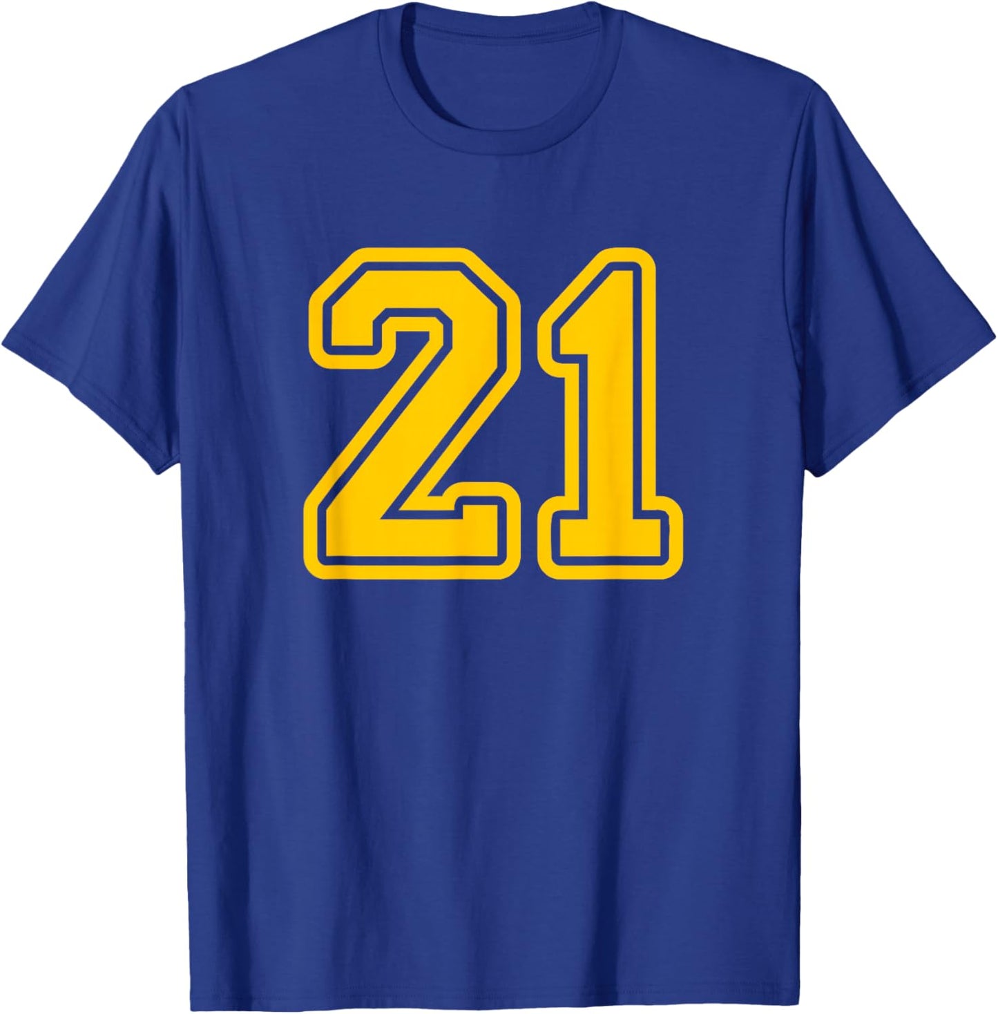 Number #21 Yellow Sport Number 21 T-Shirt - T-Shirt | Royal