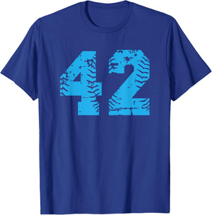 Number #42 Baseball Softball Blue Vintage Number T-Shirt - T-Shirt | Royal