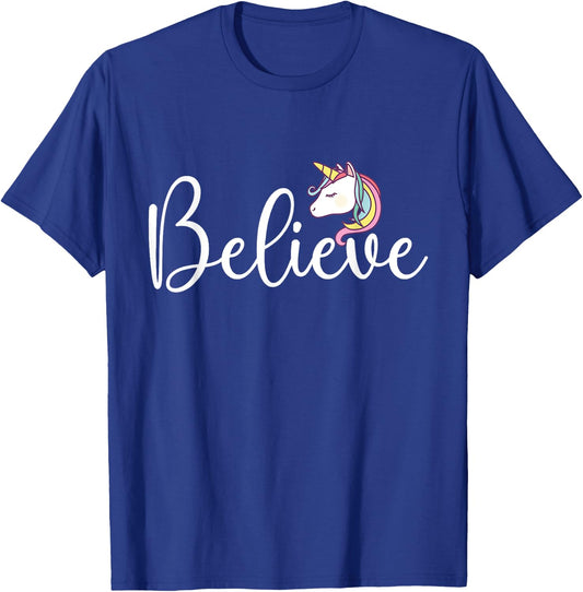 Believe - Mythical Animal Rainbow Unicorn Magical T-Shirt - T-Shirt | Royal