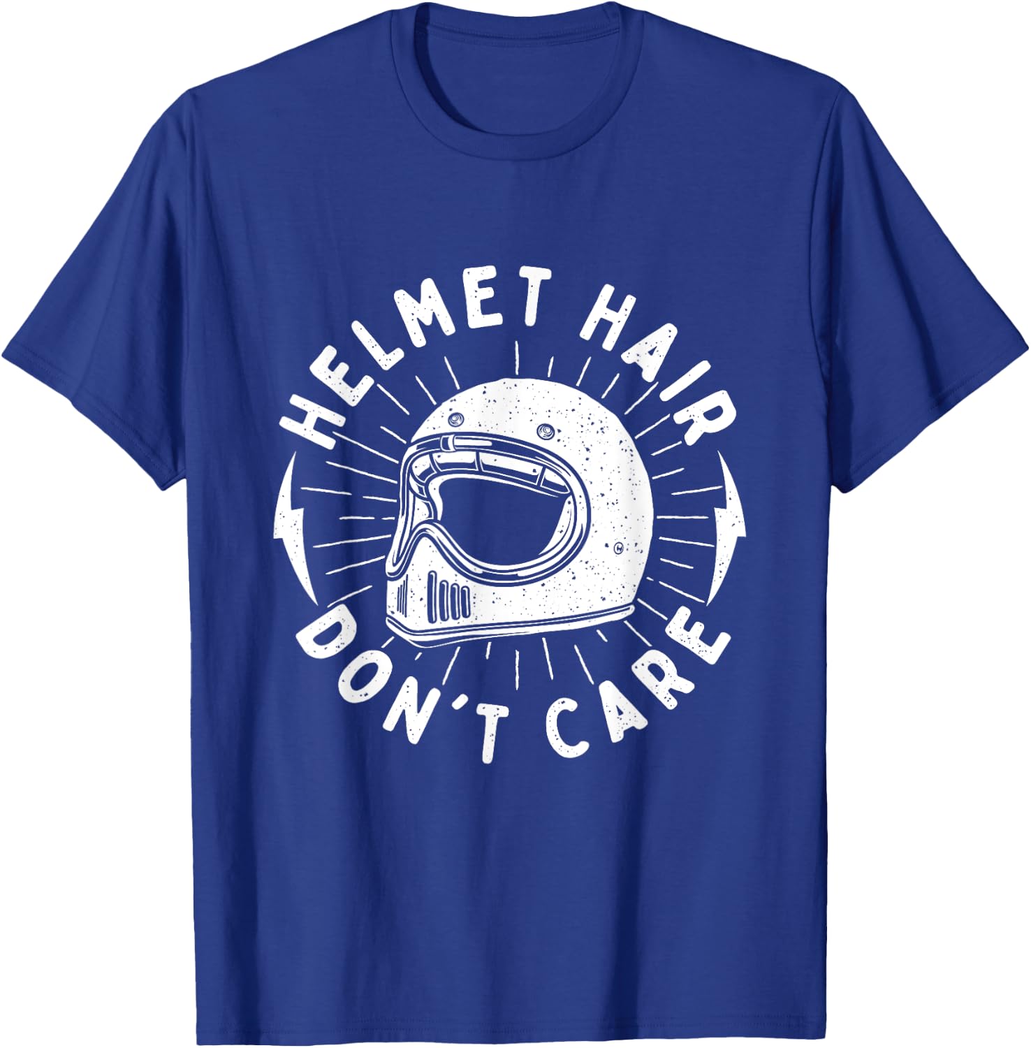 Helmet Hair Don't Care - Biker Motorcycle Bike Lover Riding T-Shirt - T-Shirt | Royal