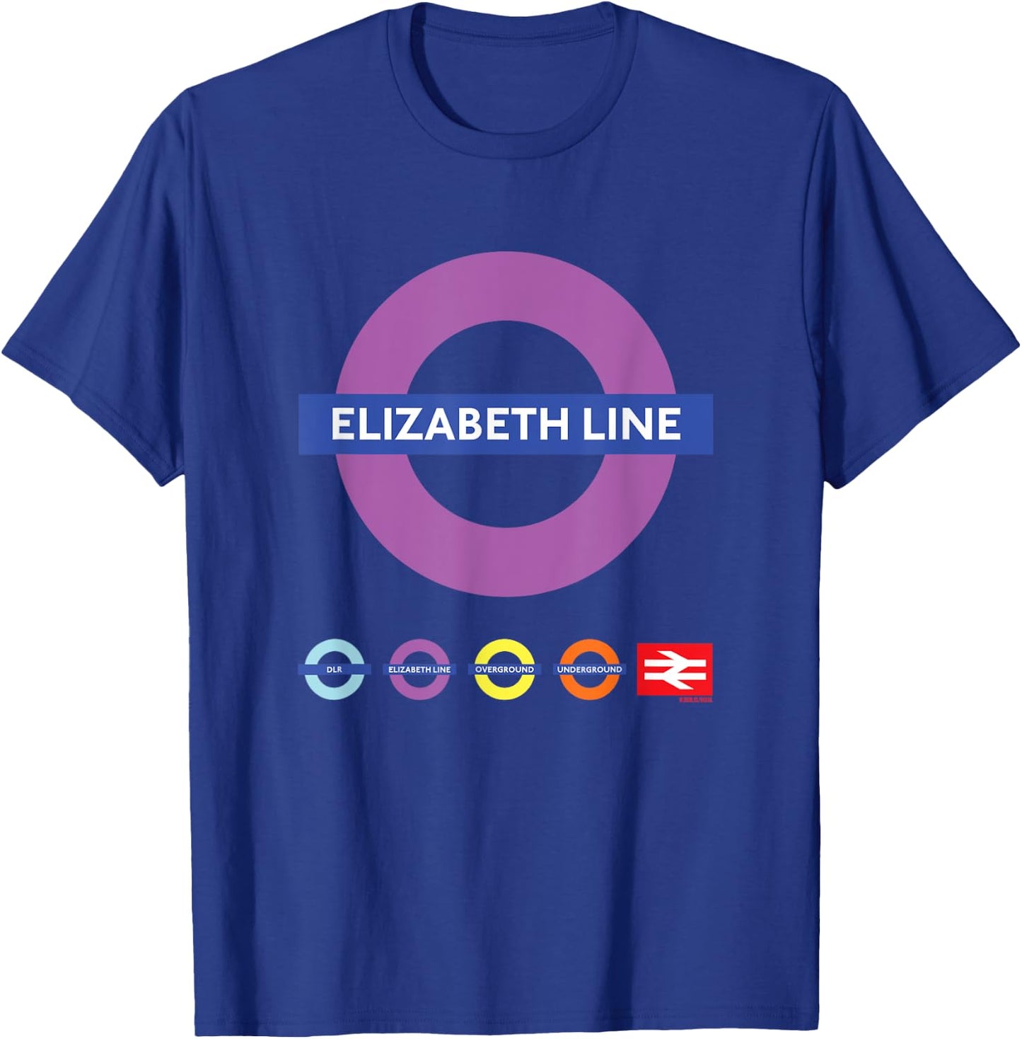 Elizabeth Line UK Train Symbol Britain Railway Colorful Icon T-Shirt - T-Shirt | Royal