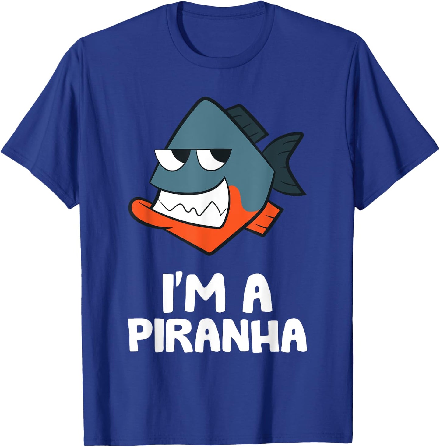 Funny Piranha Fish Gifts I'm A Piranha Kawaii Piranha Fish Drawing -Kids Black Small T-Shirt - T-Shirt | Royal