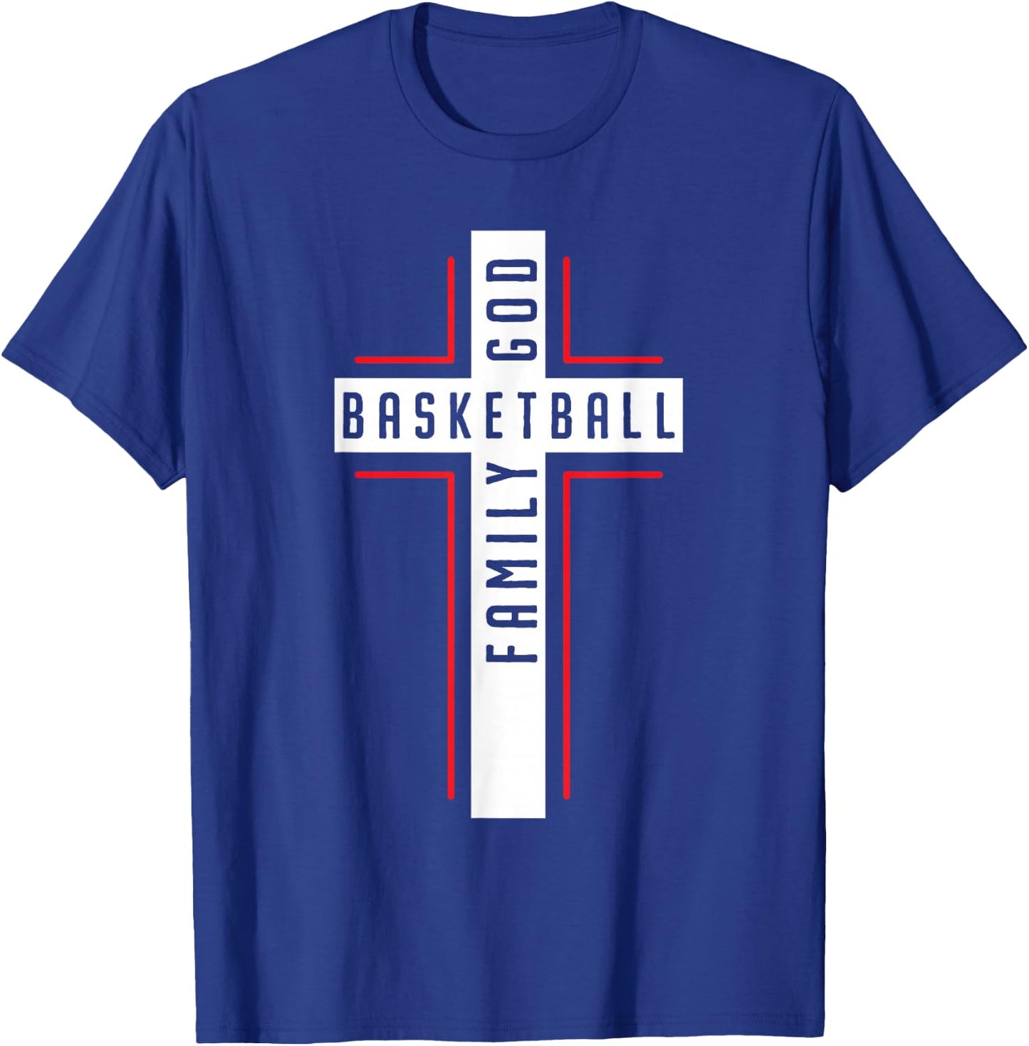 Basketball And Jesus Christ Christian Believer Hooper T-Shirt - T-Shirt | Royal