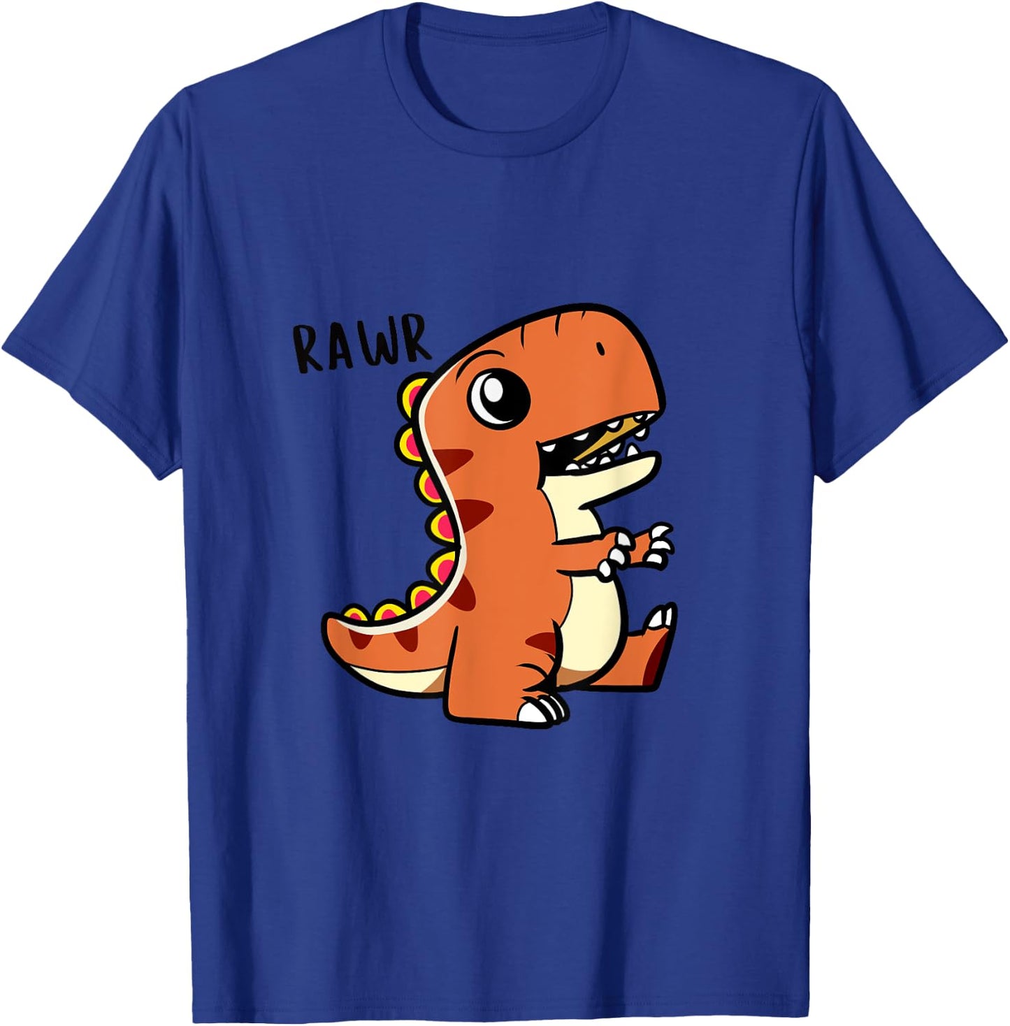 Kids Dino Rawr Trex Cartoon Dinosaur Monster T-Shirt - T-Shirt | Royal