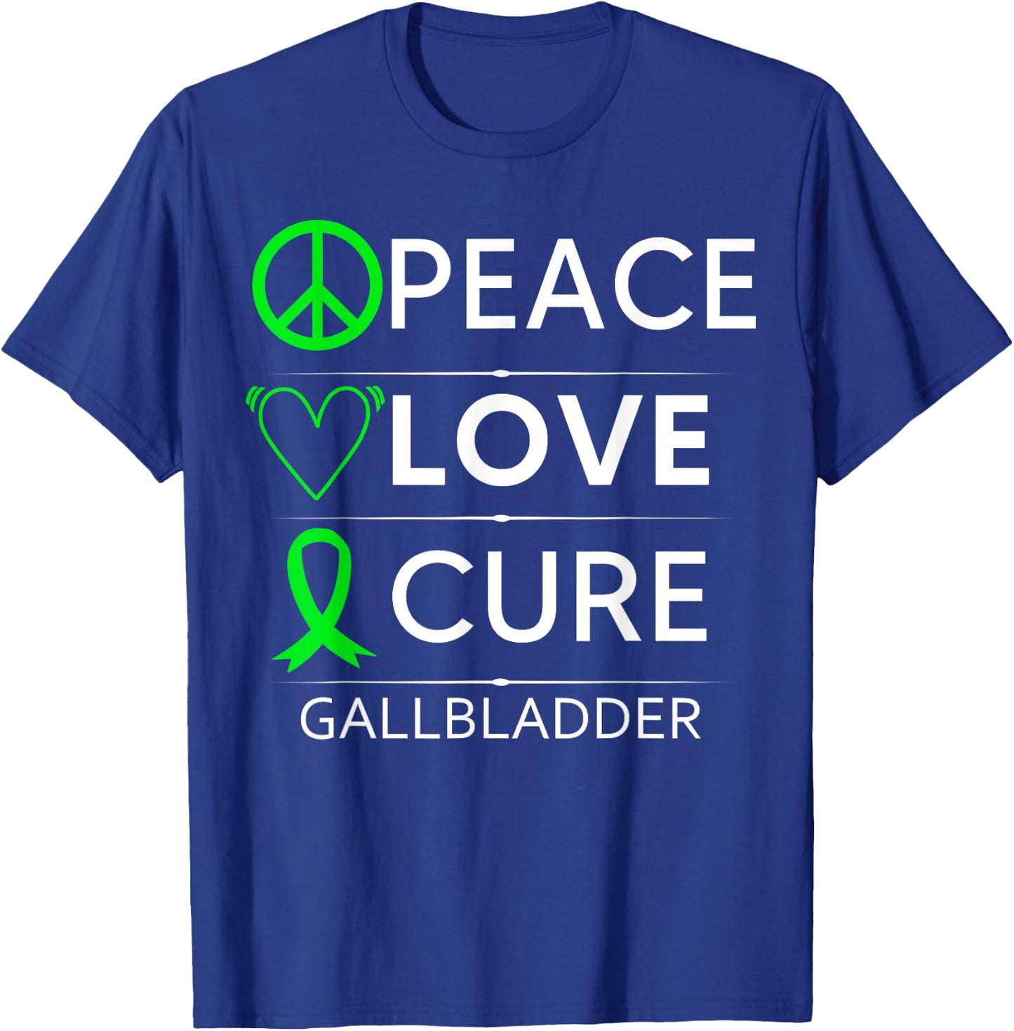 Gallbladder Awareness Gallstones Removal Green Ribbon T-Shirt - T-Shirt | Royal