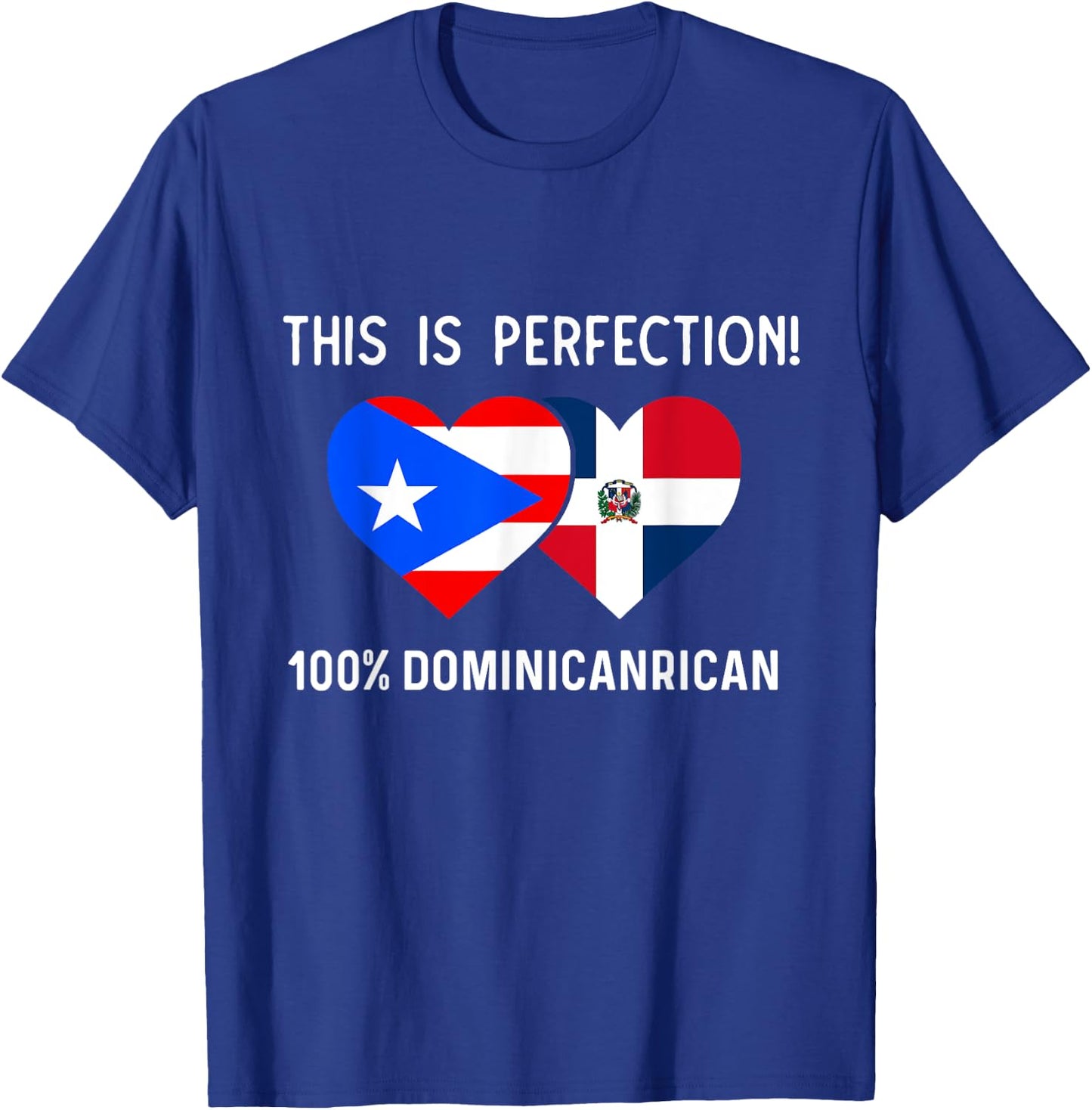 Half Puerto Rican Half Dominican Flag Boris Domis PR RD T-Shirt - T-Shirt | Royal