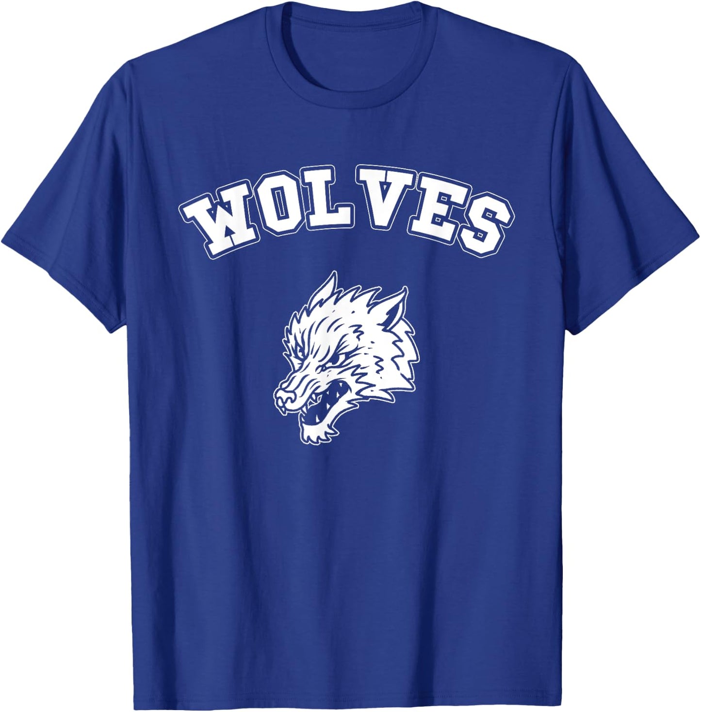 Wolves Team Vintage Sports Football Baseball Wolf College T-Shirt - T-Shirt | Royal