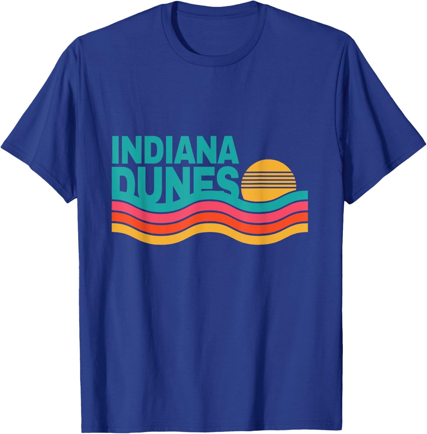 Vintage Indiana Dunes National Park Retro 70s 80s Sunset T-Shirt - T-Shirt | Royal