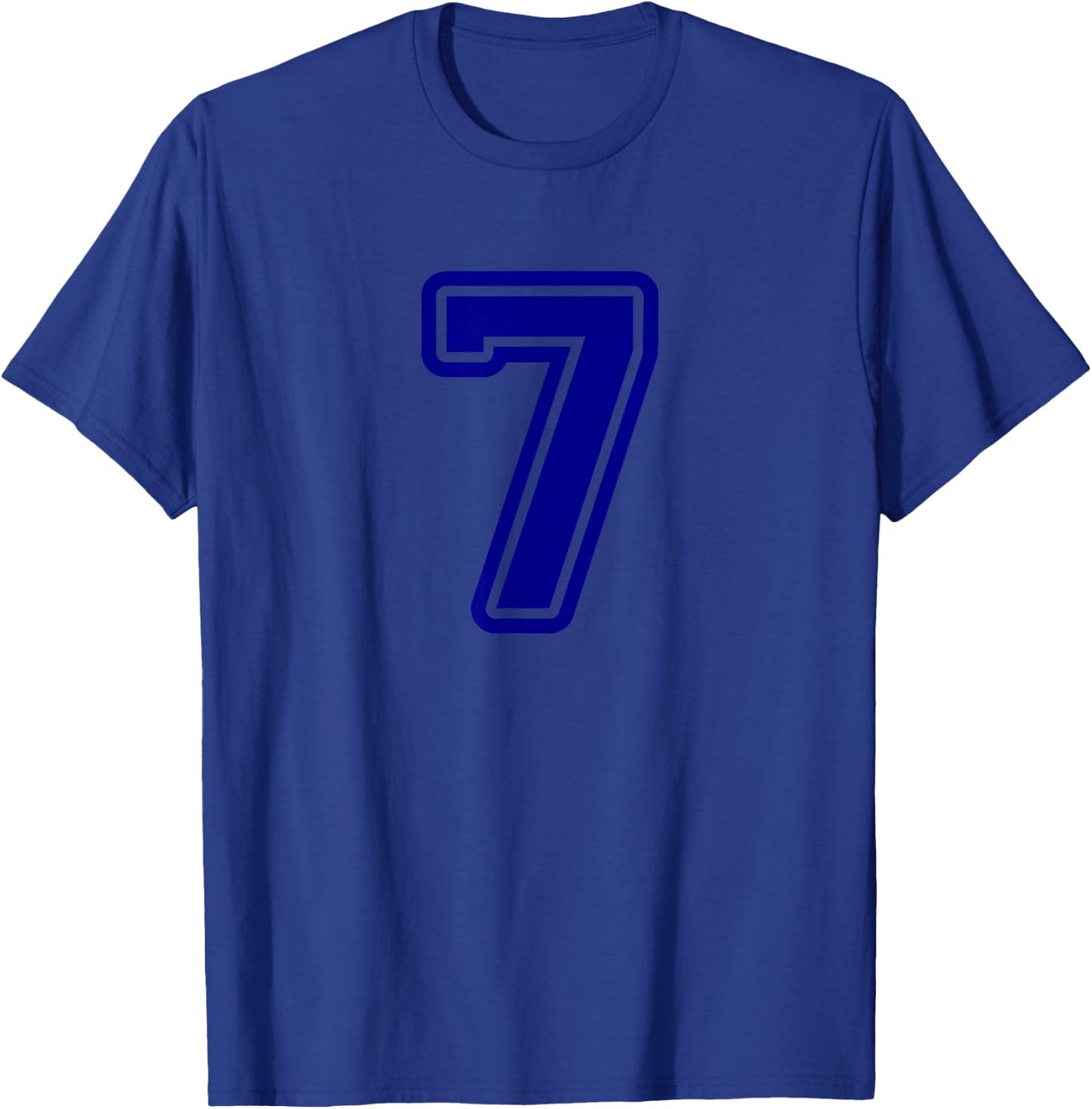 Number #7 Blue Sport Varsity Number 7 T-Shirt - T-Shirt | Royal