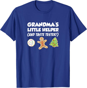 Kids Grandma's Little Helper Christmas Cookie Baking T-Shirt - T-Shirt | Royal