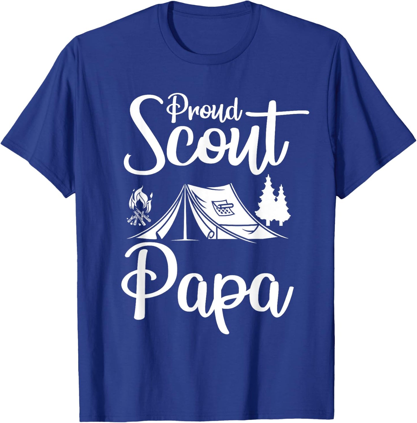 Proud Scout Papa Camping Scouting Tent Scout Dad Leader T-Shirt - T-Shirt | Royal
